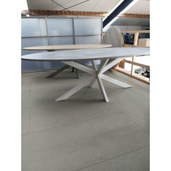 Nieuwe ovale tafel met metalen sterpoot